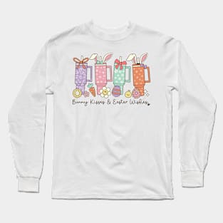 Hoppy Easter Mug Parade – Retro Easter Tumbler Bunny Kisses Easter Wishes Long Sleeve T-Shirt